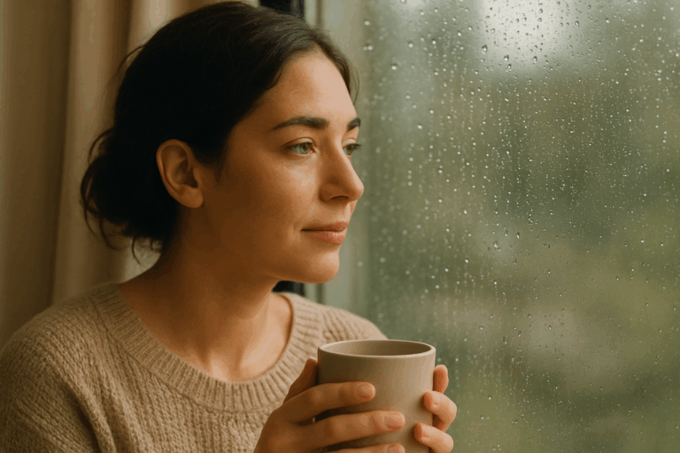 Woman embracing patience